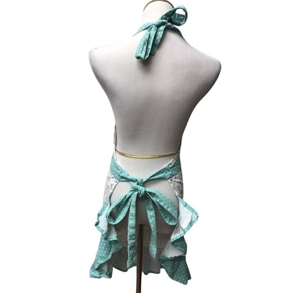 SP Womens Apron He Makes All Things BeautifulWhite Green Gray - Picture 5 of 8